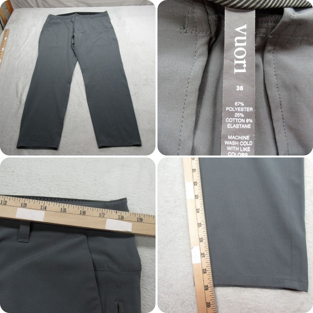 Vuori Aim‎ Pants Men Gray 37x29 Gray Flat Front Pockets Performance Flex Golf
